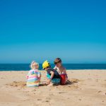 Family beaches Lefkada – children playing on safe, calm beach in Nidri