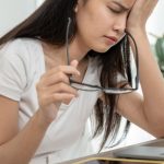 Tourist experiencing eye irritation receiving treatment in Lefkada